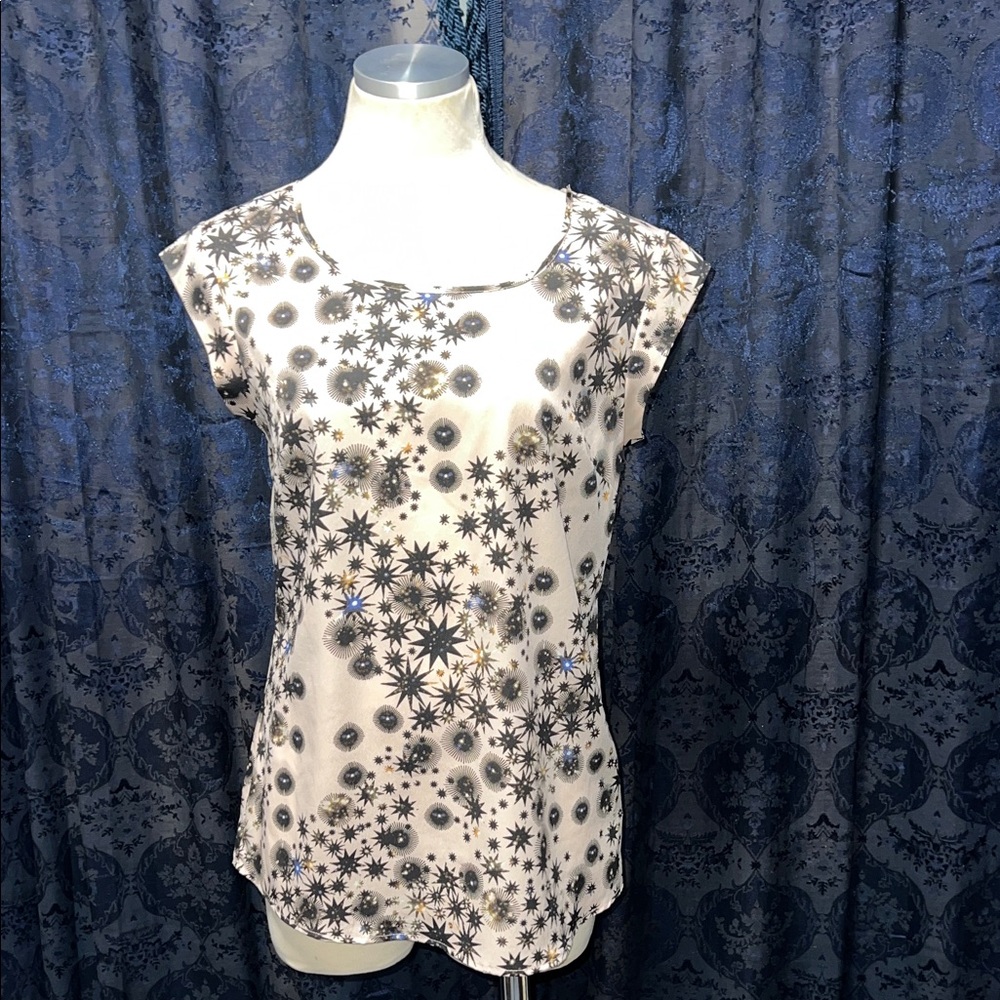 The Limited Black and Lite Pink Starburst Blouse